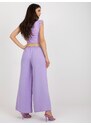 Fashionhunters Světle fialové kalhoty ze vzdušné látky