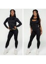 NEBBIA - Dámské fitness legíny se síťkou 838 (black)