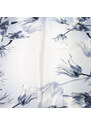 Šátek saténový - bílo-šedý s květinovým vzorem
