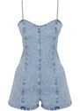 Trendyol Light Blue Strap Denim Overalls