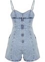 Trendyol Light Blue Strap Denim Overalls