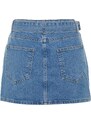 Trendyol Blue Belt Mini Denim Skirt