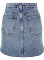 Trendyol Blue Asymmetrical High Waist Denim Skirt