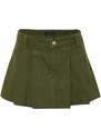 Trendyol Khaki Pleated Denim Shorts Skirt