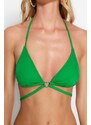 Trendyol Tropický zelený trojúhelník Příslušenství Bikiny Top