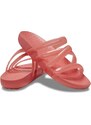 Dámské sandále Crocs Splash Glossy Strappy světle červená