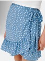 Modrá dámská květovaná zavinovací sukně ONLY Olivia - Dámské
