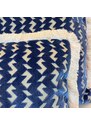 BOHOLOGY Modrý sametový povlak na polštář Stormie 30 x 50 cm s třásněmi