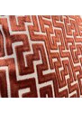 BOHOLOGY Skořicově hnědý sametový povlak na polštář Labyrinth 50 x 50 cm s třásněmi