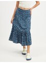 Tommy Hilfiger Tmavě modrá dámská květovaná midi sukně Tommy Jeans - Dámské