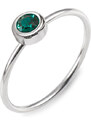 Jewellis ČR Jewellis ocelový minimalistický prsten s krystalem Swarovski - Emerald