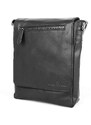 Středně velká pánská kožená crossbody taška GreenWood no. 6308 černá