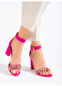 VINCEZA Designové dámské sandály na širokém podpatku