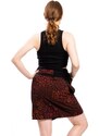 Nepál Krátká zavinovací sukně se cvočky červeno-černá