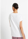 bonprix Volné triko s krajkou, z organické bavlny Bílá