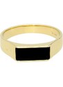 Goldstore Pánský zlatý prsten s onyxem