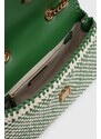 Kožená kabelka Tory Burch zelená barva