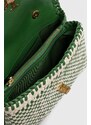 Kožená kabelka Tory Burch zelená barva