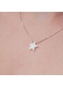 SilveAmo Stříbrný náhrdelník Hvězda z opálu
