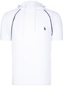 DUAL SET T8570 DEWBERRY HOODED MEN'S T-SHIRT-WHITE-ANTHRACITE