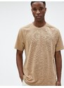 Koton Základní Tričko Tričkový S texturou Raglánový rukáv Slim Fit