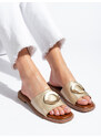 Shelvt gold elegant women's flip-flops