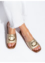 Shelvt gold elegant women's flip-flops