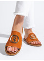 Women's flat slippers camel Shelvt