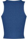 Trendyol Navy Blue-Green 2-Pack Fitted Crop Barbell Neck Ribbed Knitted Undershirt