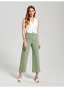 Sinsay - Džíny cropped high waist - zelená