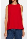 Trendyol Red Sleeveless Regular Crew Neck Knitted Blouse Crepe