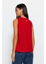 Trendyol Red Sleeveless Regular Crew Neck Knitted Blouse Crepe