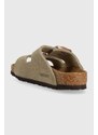 Dětské semišové pantofle Birkenstock béžová barva