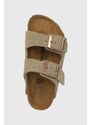 Dětské semišové pantofle Birkenstock béžová barva