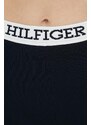 Kraťasy Tommy Hilfiger dámské, tmavomodrá barva, hladké, high waist