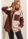 Bigdart 20116 Color Block Shirt - Brown