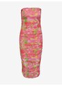 Tmavě růžové dámské květované pouzdrové midi šaty ONLY Paris - Dámské