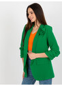 Fashionhunters Zelená elegantní bunda s květinou OCH BELLA