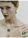 Náhrdelník z chirurgické oceli Ocean s českým křišťálem Preciosa, emerald