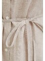 Plátěné šaty Gant béžová barva, mini, oversize