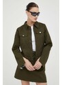 Džínová bunda Résumé dámská, zelená barva, přechodná