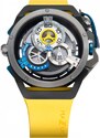 Černé pánské hodinky Mazzucato Watches s gumovým páskem Rim Sport Black / Yellow - 48MM Automatic