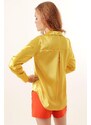 Bigdart 3964 Lightly Flowy Satin Shirt - Yellow