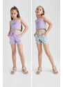 DEFACTO Girl Sweatshirt Fabric 2-Pack Shorts