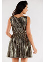 Awama Woman's Dress A562 Gold/Dots