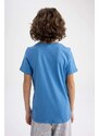 DEFACTO Boy Regular Fit Crew Neck Printed Short Sleeve T-Shirt