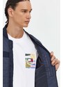 Bomber bunda Tommy Hilfiger tmavomodrá barva, přechodná