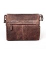 Středně velká kožená pánská crossbody taška GreenWood no. 113 hnědá