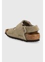 Dětské semišové sandály Birkenstock Milano béžová barva