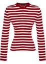 Trendyol Dark Red Basic Striped Knitwear Sweater